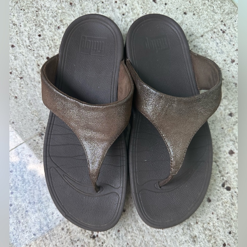 Fitflop Lulu Shimmer Black Silver Microwobbleboard - Picture 3 of 5